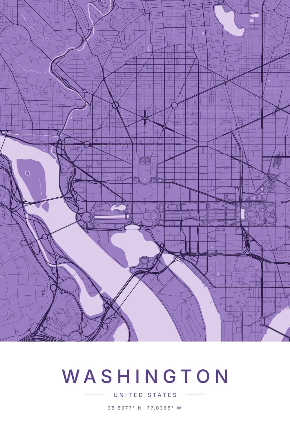 Thistle design: a city map poster of Washington